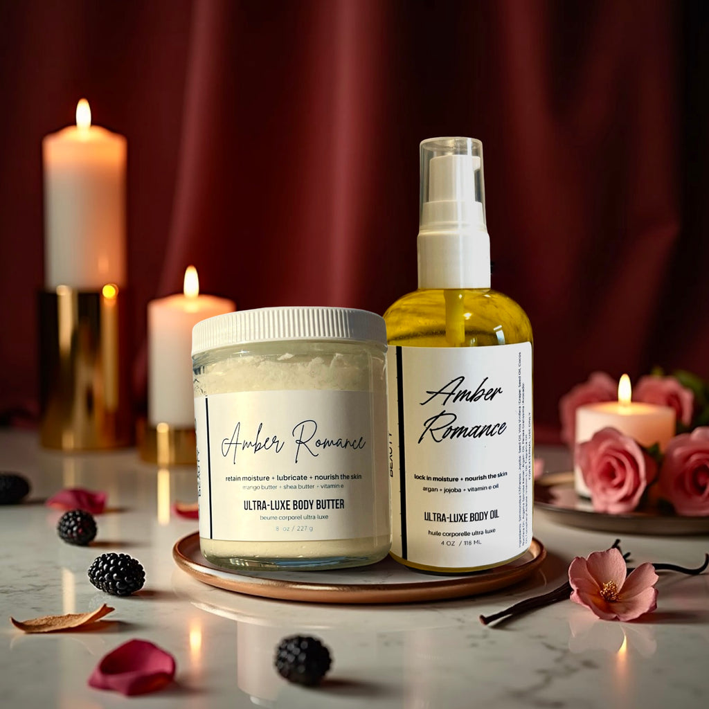 Amber Romance Duo Set (Comparable To Victoria's Secret Amber Romance) - Deep Moisture Body Oil & Ultra Luxe Body Butter