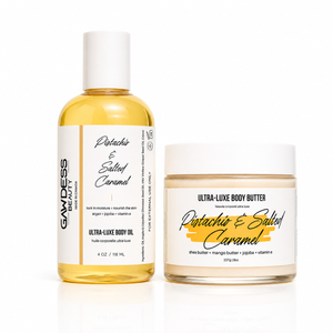 Pistachio & Salted Caramel Duo Set (Comparable To Sol De Janeiro - Brazilian Bum Bum) - Deep Moisture Body Oil & Ultra Luxe Body Butter